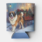 Sint Bernard Kerstmis Feestelijk Seizoen Blikjeskoeler (Voorkant)