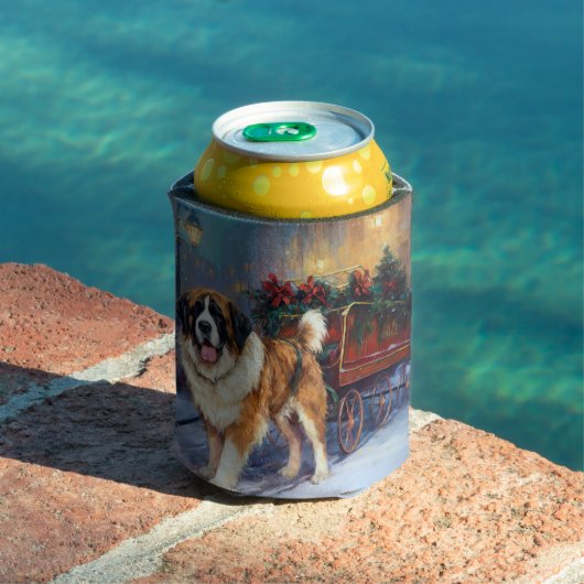 Sint Bernard Kerstmis Feestelijk Seizoen Blikjeskoeler (Insitu Zwembad)