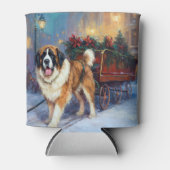 Sint Bernard Kerstmis Feestelijk Seizoen Blikjeskoeler (Voorkant)