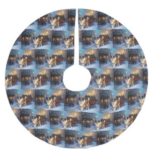 Sint Bernard Kerstmis Feestelijk Seizoen Kerstboom Rok