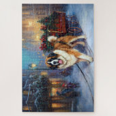 Sint Bernard Kerstmis Feestelijk Seizoen Legpuzzel (Verticaal)