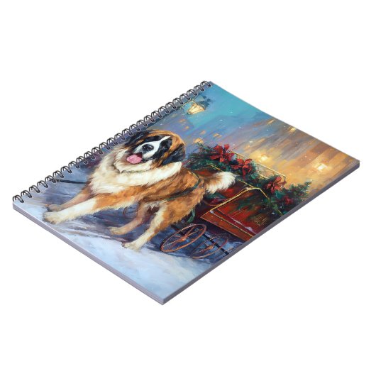 Sint Bernard Kerstmis Feestelijk Seizoen Notitieboek (Linkerzijde)