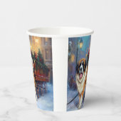 Sint Bernard Kerstmis Feestelijk Seizoen Papieren Bekers (Links)