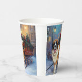 Sint Bernard Kerstmis Feestelijk Seizoen Papieren Bekers (Rechts)