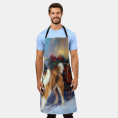 Sint Bernard Kerstmis Feestelijk Seizoen Schort (Gedragen)