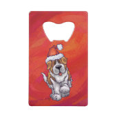 Sint-Bernard Kerstmis op rood Creditkaart Flessenopener (Voorkant)