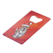Sint-Bernard Kerstmis op rood Creditkaart Flessenopener (Voorkant Gekanteld)