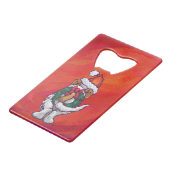 Sint-Bernard Kerstmis op rood Creditkaart Flessenopener (Achterkant Gekanteld)