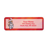 Sint-Bernard Kerstmis op rood Etiket (Voorkant)