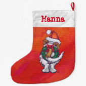 Sint-Bernard Kerstmis op rood Grote Kerstsok (Achterkant)