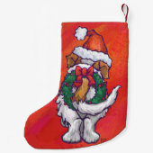 Sint-Bernard Kerstmis op rood Kleine Kerstsok (Achterkant)