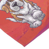 Sint-Bernard Kerstmis op rood Korte Tafelloper (Hoek)