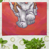 Sint-Bernard Kerstmis op rood Theedoek (Gevouwen)