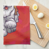 Sint-Bernard Kerstmis op rood Theedoek (Quarter Fold)