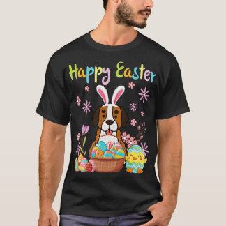 Sint Bernard Konijn Hond Dans Bloem Eieren Chick H T-shirt
