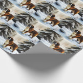 Sint Bernard Laat het Sneeuwen Kerstmis Cadeaupapier (Hoek)