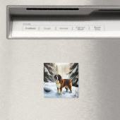 Sint Bernard Laat het Sneeuwen Kerstmis Magneet (Insitu (Vaatwasser))