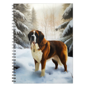 Sint Bernard Laat het Sneeuwen Kerstmis Notitieboek