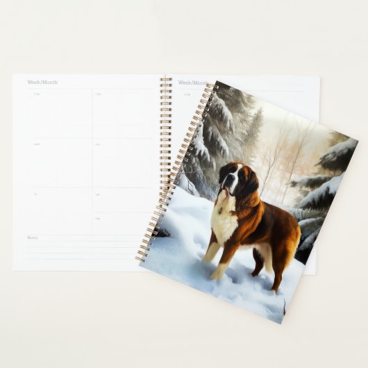 Sint Bernard Laat het Sneeuwen Kerstmis Planner (Display)