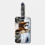 Sint Bernard liet het sneeuwen Kerstmis Bagagelabel (Achterkant verticaal)