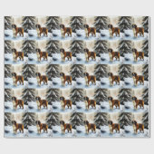 Sint Bernard liet het sneeuwen Kerstmis Cadeaupapier (Vlak)