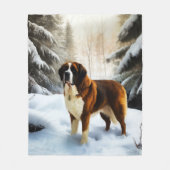 Sint Bernard liet het sneeuwen Kerstmis Fleece Deken (Voorkant)
