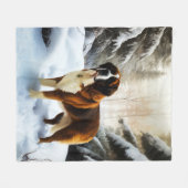 Sint Bernard liet het sneeuwen Kerstmis Fleece Deken (Voorkant (Horizontaal))