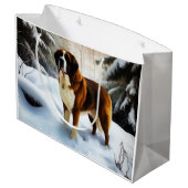 Sint Bernard liet het sneeuwen Kerstmis Groot Cadeauzakje (Achterkant Gekanteld)