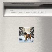 Sint Bernard liet het sneeuwen Kerstmis Magneet (Insitu (Vaatwasser))
