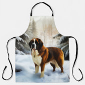 Sint Bernard liet het sneeuwen Kerstmis Schort (Voorkant)