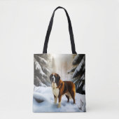 Sint Bernard liet het sneeuwen Kerstmis Tote Bag (Voorkant)