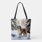 Sint Bernard liet het sneeuwen Kerstmis Tote Bag (Achterkant)