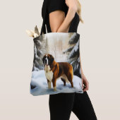 Sint Bernard liet het sneeuwen Kerstmis Tote Bag (Dichtbij)