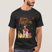 Sint Bernard Maple Tree Thanksgiving Day Cute Dog T-shirt (Voorkant)