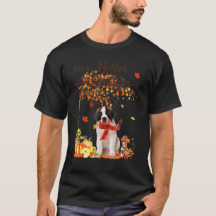 Sint Bernard Maple Tree Thanksgiving Day Cute Dog T-shirt