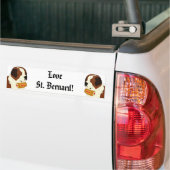 Sint-Bernard met een kleine wijnloop - Lijnkunst Bumpersticker (Op Truck)
