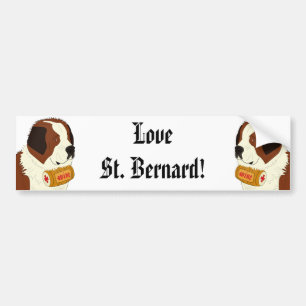 Sint-Bernard met een kleine wijnloop - Lijnkunst Bumpersticker
