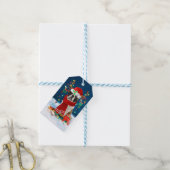 Sint Bernard met kerstcadeaus Cadeaulabel (Met Touw)