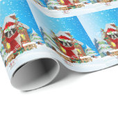 Sint Bernard met kerstcadeaus Cadeaupapier (Rol Hoek)