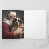 Sint-Bernard met Kerstman Feestelijke Kerst Kaart (Binnen)