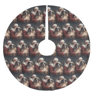 Sint-Bernard met Kerstman Feestelijke Kerst Kerstboom Rok