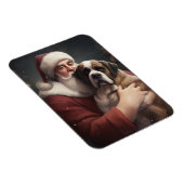 Sint-Bernard met Kerstman Feestelijke Kerst Magneet (Rechterzijde)