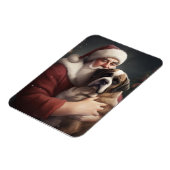 Sint-Bernard met Kerstman Feestelijke Kerst Magneet (Linkerzijde)