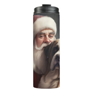 Sint-Bernard met Kerstman Feestelijke Kerst Thermosbeker