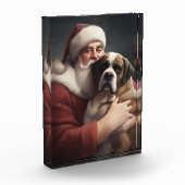Sint-Bernard met Kerstman Feestelijke Kerstmis Fotoblokken (Links)