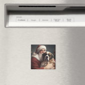 Sint-Bernard met Kerstman Feestelijke Kerstmis Magneet (Insitu (Vaatwasser))