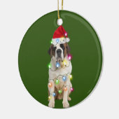 Sint Bernard met kerstschilders Santa Keramisch Ornament (Links)