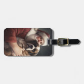 sint bernard met sinterklaas feestelijke kerst bagagelabel (Voorkant horizontaal)