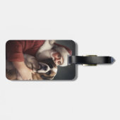sint bernard met sinterklaas feestelijke kerst bagagelabel (Achterkant horizontaal)