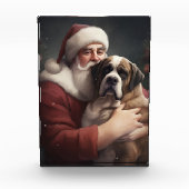 sint bernard met sinterklaas feestelijke kerst fotoblokken (Voorkant)